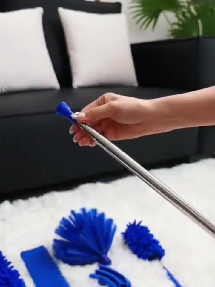 Extendable Microfiber Duster Featuring a Telescopic Pole Available in Lengths of 57, 96, Or 116 Inches, Equipped with a Flexible Head, Ideal for Manually Cleaning High Ceiling Fans, Blinds, Spider Webs, And Vehicles - Image 8