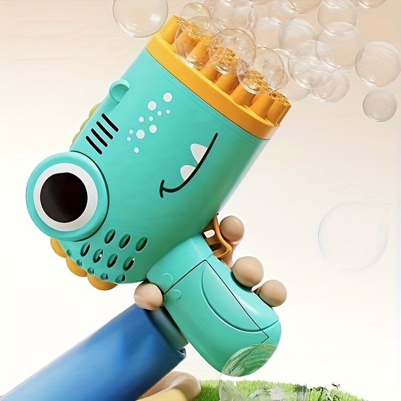 40-hole handheld dinosaur bubble machine fully automatic toy bubble gun without battery without bubble liquid outdoor wedding activity props Gatling multi-hole bubble gun Christmas toy gift - Image 7