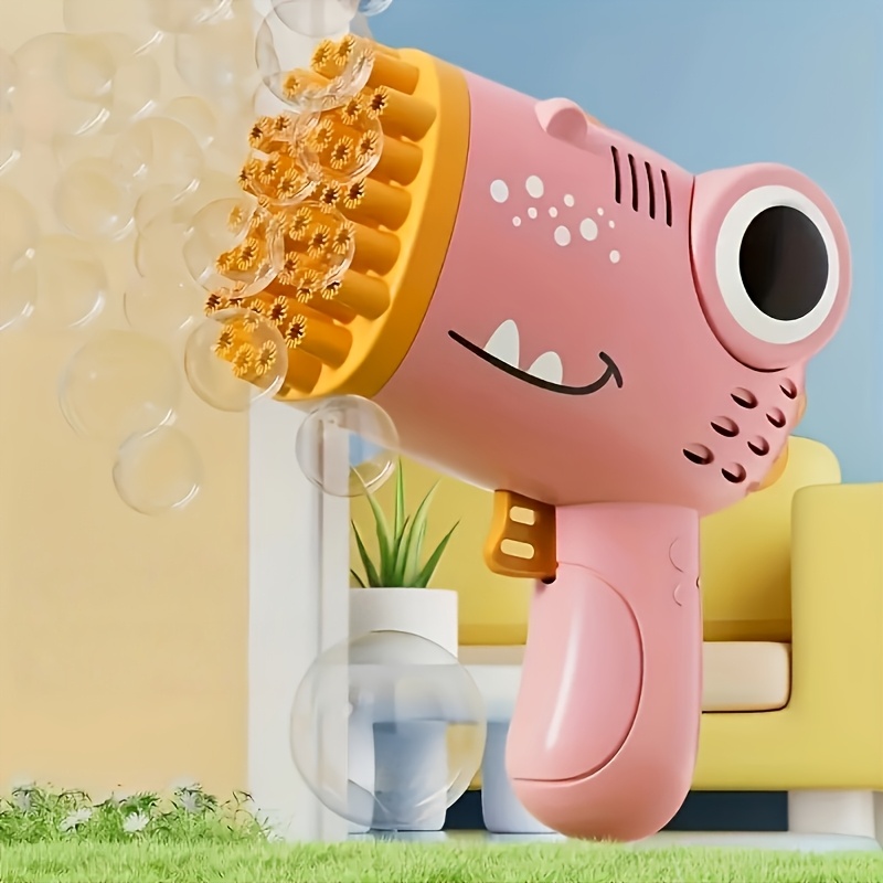 40-hole handheld dinosaur bubble machine fully automatic toy bubble gun without battery without bubble liquid outdoor wedding activity props Gatling multi-hole bubble gun Christmas toy gift - Image 3