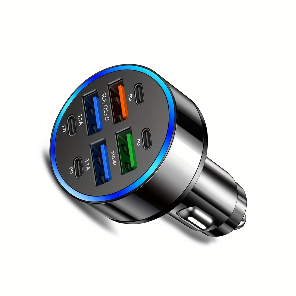 8-in-1 Phone Charger with QC3.0 Fast Charging, PD+USB Dual Output, LED Indicator Lights, Compact and Portable, Ideal for Home and Vehicle Use, Vehicle Charging Station | Modern Charging Station | Compact Charger - Image 3