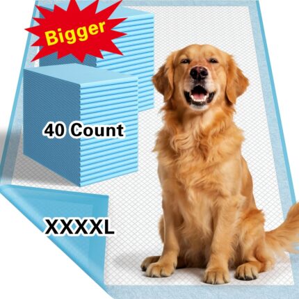 58×32 Inch Dog Pee Pad, Super Absorbent Puppy Pee Pad, 40 Count Extra Large Disposable Potty Training Pee Pad for Dogs and Cats, Leak Proof Pee Pad, Pet Pee Pad for Car, Crate, Couch, Potty Replacement Pad, Adult Incontinence Pad