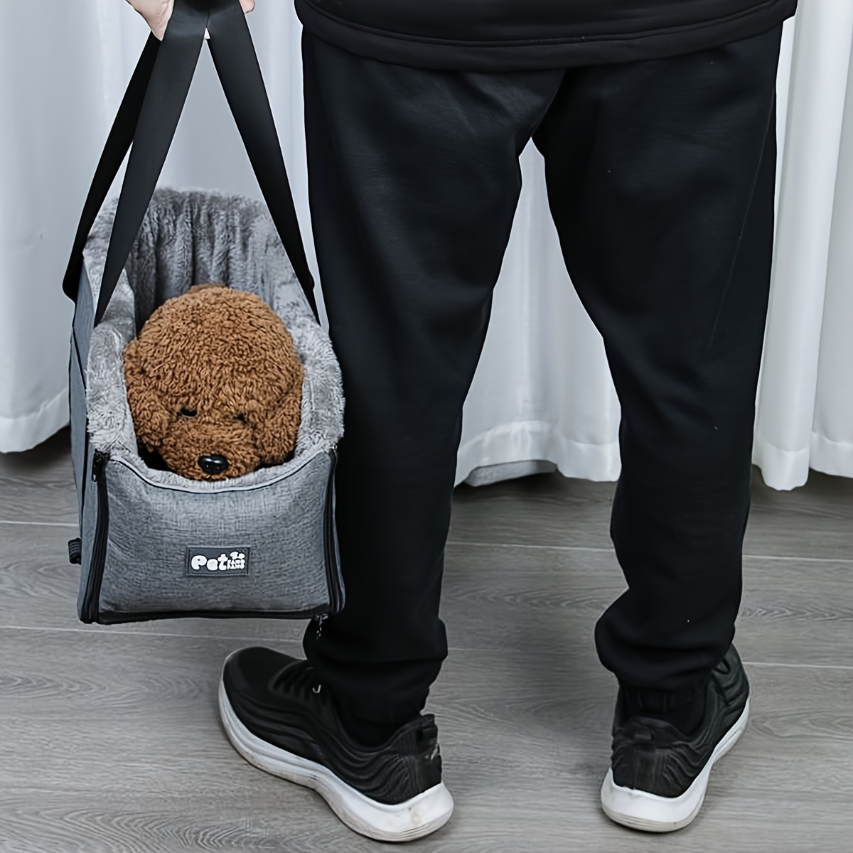 PETFANGFANG Cozy Pet Car Seat - Portable Dog & Cat Travel Bag with Secure Buckle Closure, Polyester Material for Small to Medium Pets - Image 6