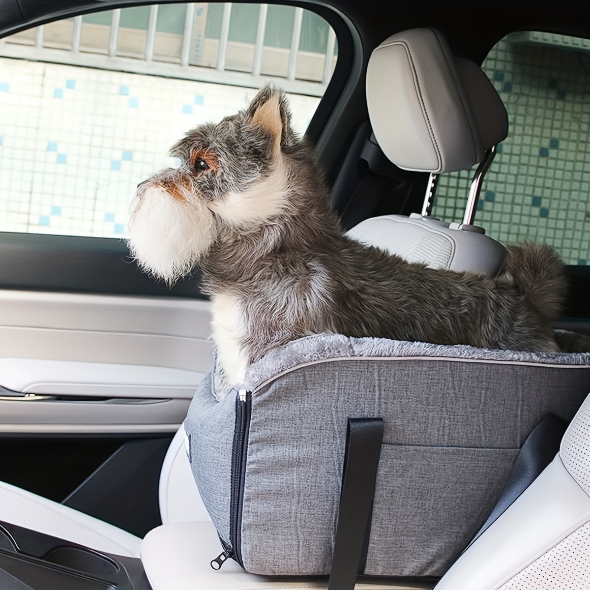 PETFANGFANG Cozy Pet Car Seat - Portable Dog & Cat Travel Bag with Secure Buckle Closure, Polyester Material for Small to Medium Pets - Image 4