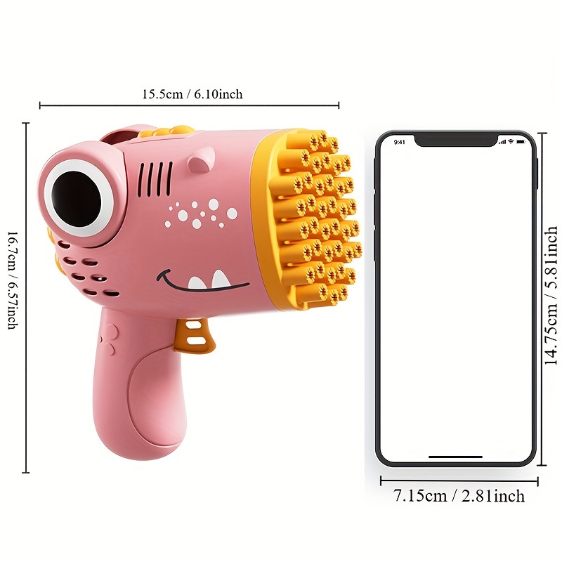 40-hole handheld dinosaur bubble machine fully automatic toy bubble gun without battery without bubble liquid outdoor wedding activity props Gatling multi-hole bubble gun Christmas toy gift - Image 4