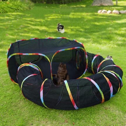 Outdoor Cat Enclosure – Portable Catio Outdoor Cat Tent – Cage Free Outside Cat Playpen Pet Enclosure – Enclosed Cat Run – Cat Tunnel Outdoor Cat Tunnels for Indoor Cats & Small Animals