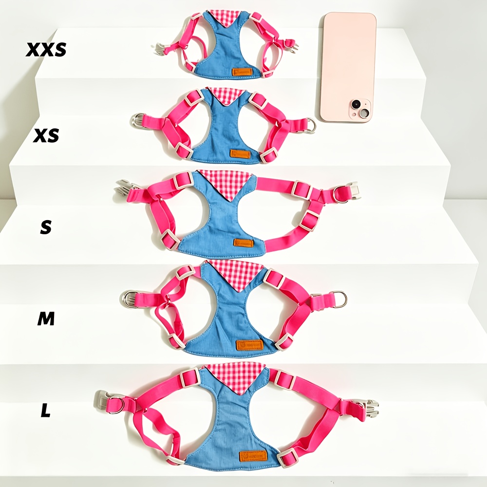 Personalized Fashion Plaid Pet Chest Harness Leash Set, Customizable Exclusive Name, Soft And Skin-Friendly Fabric, Adjustable Tightness to Prevent Escape And Pulling, Versatile for All Seasons, Machine Washable, Lightweight And Burden-Reducing - Image 9