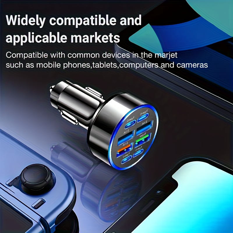 8-in-1 Phone Charger with QC3.0 Fast Charging, PD+USB Dual Output, LED Indicator Lights, Compact and Portable, Ideal for Home and Vehicle Use, Vehicle Charging Station | Modern Charging Station | Compact Charger - Image 8