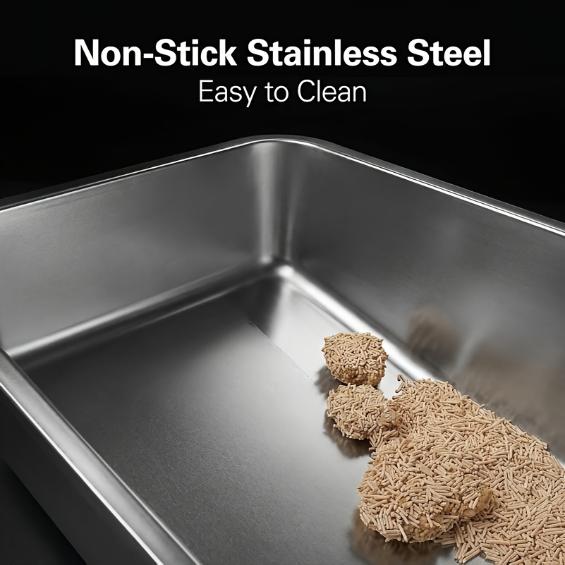 Heavy Duty Large Stainless Steel Cat Litter Box, Rust-Proof, Easy to Clean, for Big Cats and Rabbits, Long-Lasting Durability - Image 5