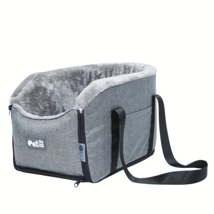 PETFANGFANG Cozy Pet Car Seat – Portable Dog & Cat Travel Bag with Secure Buckle Closure, Polyester Material for Small to Medium Pets
