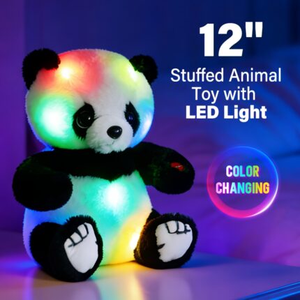 8/12 Inch Light Up Panda Stuffed Animals, Cute Panda Bear Plush with LED Light, Hugging Toy Gift for Kids Birthday Gift for Boys Girls, Christmas Gifts, Home Decor, Mother'S Day, Xmas