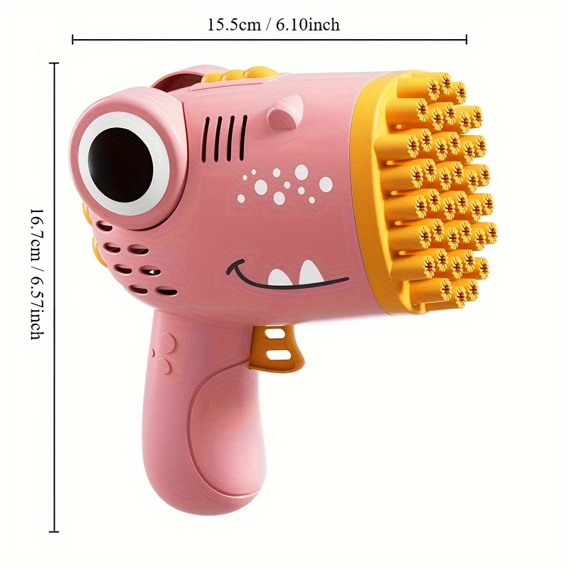 40-hole handheld dinosaur bubble machine fully automatic toy bubble gun without battery without bubble liquid outdoor wedding activity props Gatling multi-hole bubble gun Christmas toy gift - Image 2
