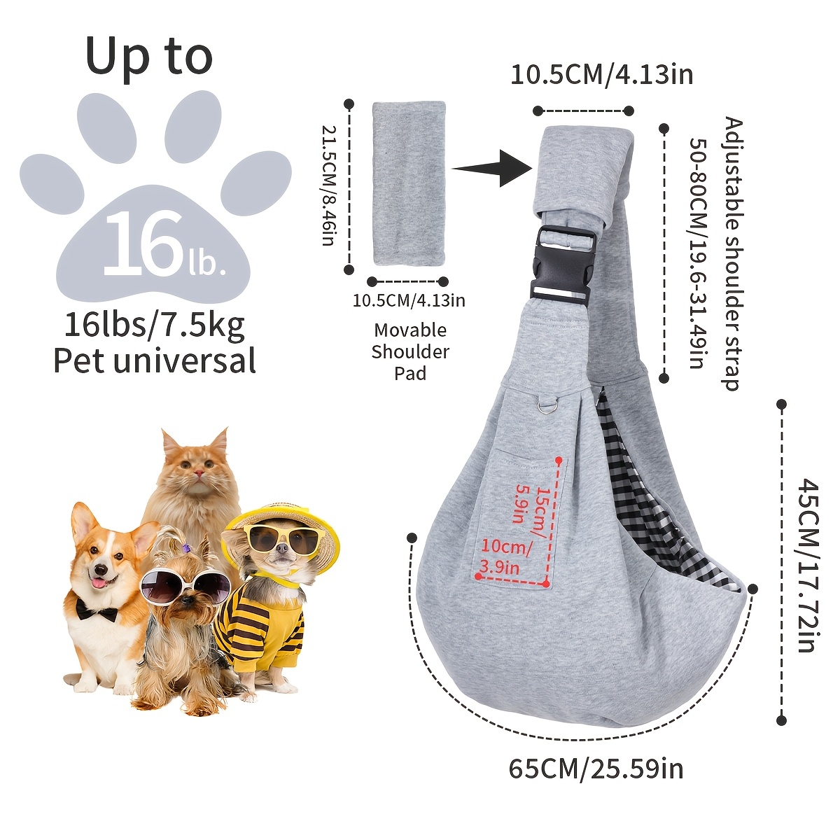 Small to Medium Pet Cat and Dog Harness, Adjustable Padded Shoulder Strap for Outdoor Travel, 1pc (Random Style) - Image 10