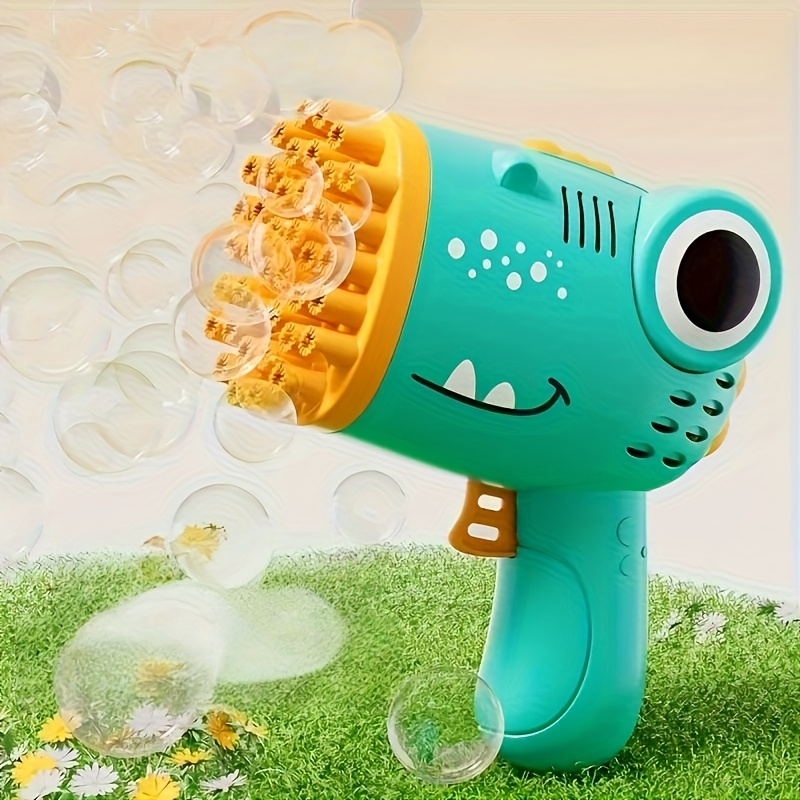 40-hole handheld dinosaur bubble machine fully automatic toy bubble gun without battery without bubble liquid outdoor wedding activity props Gatling multi-hole bubble gun Christmas toy gift - Image 6