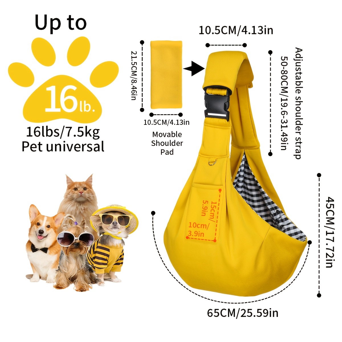 Small to Medium Pet Cat and Dog Harness, Adjustable Padded Shoulder Strap for Outdoor Travel, 1pc (Random Style) - Image 2