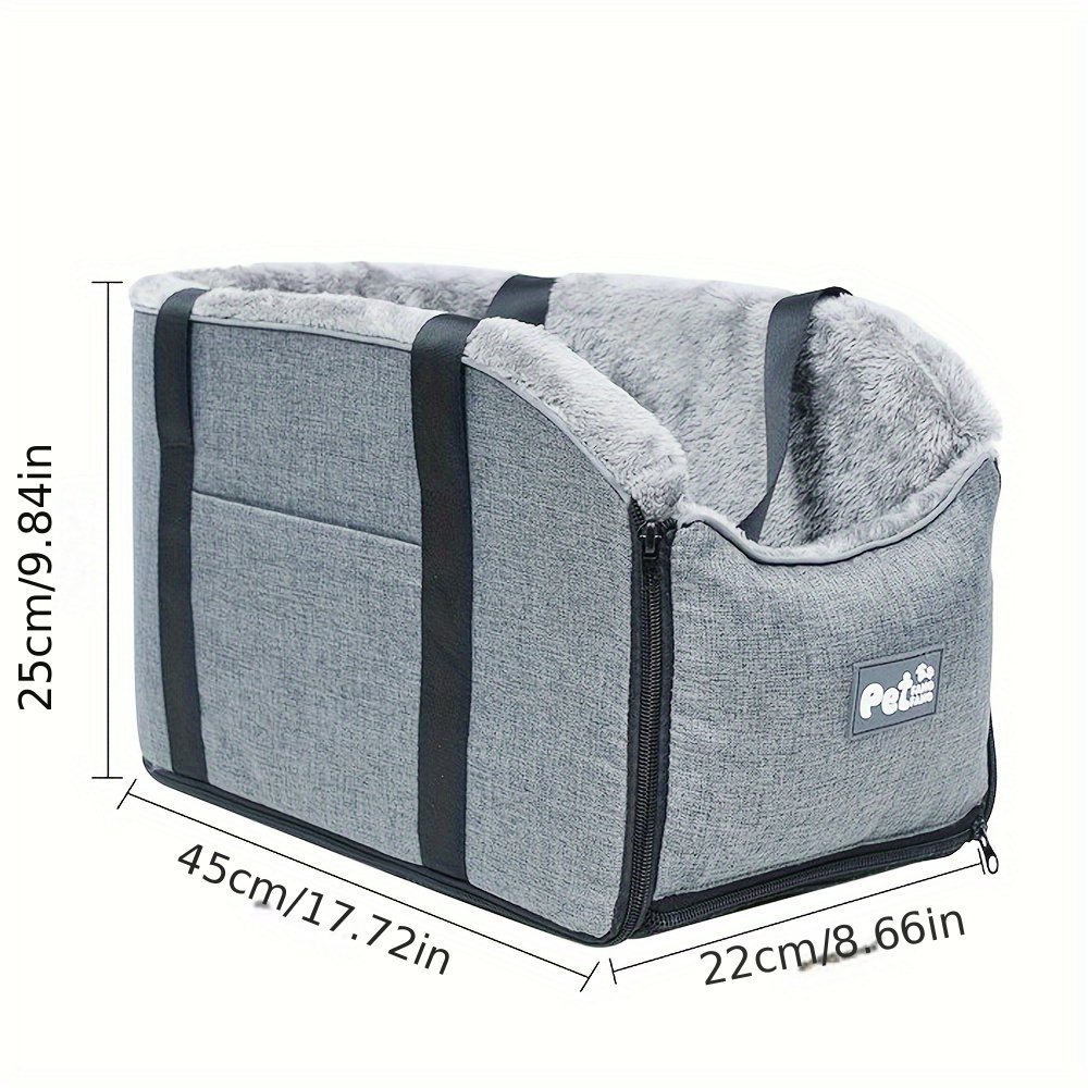PETFANGFANG Cozy Pet Car Seat - Portable Dog & Cat Travel Bag with Secure Buckle Closure, Polyester Material for Small to Medium Pets - Image 2